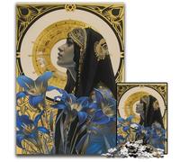 1000 Pc Adults Jigsaw Puzzle Egyptian Woman with Lilies Jigsaw Puzzles for Adults Perfect for Halloween Christmas Birthday Gift 1000 PCS(75x50cm)
