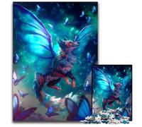 1000 Pc Adults Jigsaw Puzzle Fantasy Fox with Butterfly Wings Jigsaw Puzzles for Adults Perfect for Halloween Christmas Birthday Gift 1000 PCS(75x50cm)