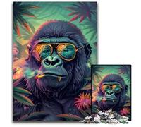 1000 Pc Adults Jigsaw Puzzle Marijuana Monkey Jigsaw Puzzles for Adults BrainChallenging DIY Decorative Game Family Interactive Toy 1000 PCS(38x26cm)