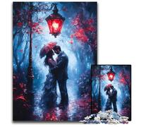 1000 Pc Adults Jigsaw Puzzle Romantic Couple Under Streetlight Jigsaw Puzzles for Adults BrainChallenging DIY Decorative Game Family Interactive Toy 1000 PCS(75x50cm)