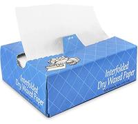1000 PC. Interfolded Food and Deli Dry Wrap Wax Paper Sheets with Dispenser Box, Bakery Pick Up Tissues, 6 x 10.75 Inch