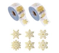 1000 Pcs 2.5 cm Small Round Snowflake Stickers Self Adhesive Snowflake Decals Christmas Stickers Roll Cute Sticky Xmas Labels Decorative Envelope Seal Labels for Winter Holiday
