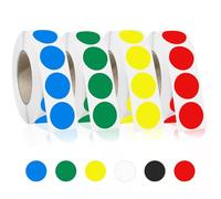 1000 PCS 3/4" Red Dot Stickers Round Circle Colored Coding Labels Garage Yard Sale Dot Stickers for Toddlers, Classroom，Office (Multicolored)