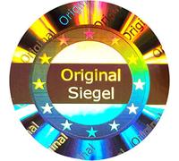 1000 pcs - 3D Hologram Original Seal - 25mm, Silver, Tamper Proof - self-Adhesive Security Seal Labels, Quality & Closure Label, Antifake & Authenticity Sticker, Atairs