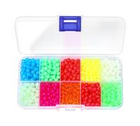 1000 PCS 5mm Fishing Beads Assorted Set, 10 Colors Plastic Round Glow in The Dark Beads Fishing Rigs LineBeads for Freshwater & Saltwater Trout, Salmon, Catfish, Walleye, Bass, Pike, Crappie, Perch