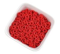 1000 PCS 6mm Spacer Beads Small Braided Cord Ring Beads for DIY Crafts Bracelet Making, Red