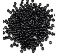 1000 Pcs Acrylic Black Pony Beads 6x9mm Bulk for Friendship Bracelet Necklace Jewelry Making Earring Hair Braiding