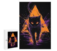 1000 PCS Adult Pieces Jigsaw Puzzle Black Cat Mystic Art Print -1 Puzzle For Teenagers Difficult Hard Every Piece Is Unique - Challenging Family Fun Game 1000 PCS