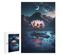 1000 PCS Adult Pieces Jigsaw Puzzle Enchanted Lotus Pond Reflections Puzzle For Teenagers Difficult Hard Every Piece Is Unique - Challenging Family Fun Game 1000 PCS