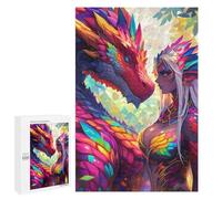 1000 PCS Adult Pieces Jigsaw Puzzle Fantasy Dragon And Warrior Artwork Puzzle For Teenagers Difficult Hard Every Piece Is Unique - Challenging Family Fun Game 1000 PCS