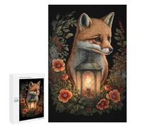 1000 PCS Adult Pieces Jigsaw Puzzle Fox Lantern with Flowers-3 Puzzle For Teenagers Difficult Hard Every Piece Is Unique - Challenging Family Fun Game 1000 PCS