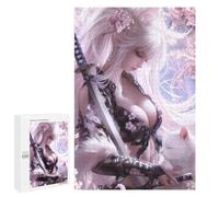 1000 PCS Adult Pieces Jigsaw Puzzle Samurai Beauty with Sakura Cat Puzzle For Teenagers Difficult Hard Every Piece Is Unique - Challenging Family Fun Game 1000 PCS
