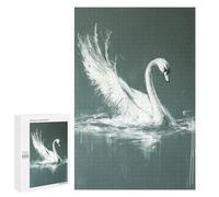 1000 PCS Adult Pieces Jigsaw Puzzle White Swan on Dark Lake Puzzle For Teenagers Difficult Hard Every Piece Is Unique - Challenging Family Fun Game 1000 PCS