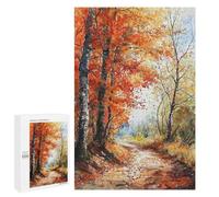 1000 PCS Adult Puzzles Autumn Trail Canvas Puzzles for Adults Brain Teaser Game But Fun And Humorous Gifts for Friends And Family 1000 PCS