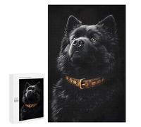 1000 PCS Adult Puzzles Black & Gold Chow-Chow Jigsaw for Teenagerss Enhance Memory Difficult And Challenge for Is Ideal As A Gift 1000 PCS