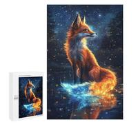 1000 PCS Adult Puzzles Blue Neon Fox And The Moon Puzzles for Adults Brain Teaser Game But Fun And Humorous Gifts for Friends And Family 1000 PCS