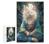 1000 PCS Adult Puzzles Cat Monk Meditate Mystic Puzzles for Adults Brain Teaser Game But Fun And Humorous Gifts for Friends And Family 1000 PCS