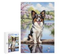 1000 PCS Adult Puzzles Charming Dog by The Lake Jigsaw for Teenagerss Enhance Memory Difficult And Challenge for Is Ideal As A Gift 1000 PCS