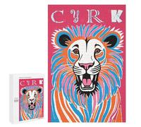 1000 PCS Adult Puzzles Circus Pink Lion Jigsaw for Teenagerss Enhance Memory Difficult And Challenge for Is Ideal As A Gift 1000 PCS