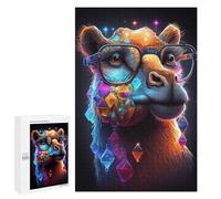 1000 PCS Adult Puzzles Colorful Llama with Crystal Necklace Jigsaw for Teenagerss Enhance Memory Difficult And Challenge for Is Ideal As A Gift 1000 PCS