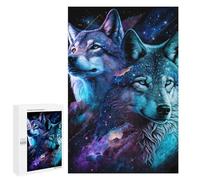 1000 PCS Adult Puzzles Cosmic Wolf Pair Art Print Jigsaw for Teenagerss Enhance Memory Difficult And Challenge for Is Ideal As A Gift 1000 PCS