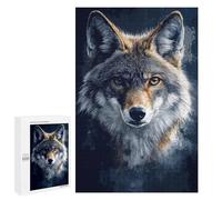 1000 PCS Adult Puzzles Coyote Portrait on Dark Background Jigsaw for Teenagerss Enhance Memory Difficult And Challenge for Is Ideal As A Gift 1000 PCS