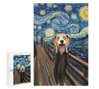 1000 PCS Adult Puzzles Dog Scream Starry Night Parody Puzzles for Adults Brain Teaser Game But Fun And Humorous Gifts for Friends And Family 1000 PCS