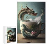 1000 PCS Adult Puzzles Dragon Teacup Fantasy Puzzles for Adults Brain Teaser Game But Fun And Humorous Gifts for Friends And Family 1000 PCS