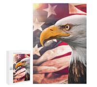1000 PCS Adult Puzzles Eagle American Flag Background Puzzles for Adults Brain Teaser Game But Fun And Humorous Gifts for Friends And Family 1000 PCS
