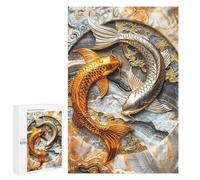 1000 PCS Adult Puzzles Elegant Yin Yang Koi Jigsaw for Teenagerss Enhance Memory Difficult And Challenge for Is Ideal As A Gift 1000 PCS