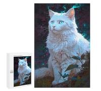 1000 PCS Adult Puzzles Enchanted White Cat Puzzles for Adults Brain Teaser Game But Fun And Humorous Gifts for Friends And Family 1000 PCS
