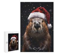 1000 PCS Adult Puzzles Festive Beaver Christmas Puzzles for Adults Brain Teaser Game But Fun And Humorous Gifts for Friends And Family 1000 PCS