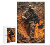 1000 PCS Adult Puzzles Firefighter Fireman Flame Puzzles for Adults Brain Teaser Game But Fun And Humorous Gifts for Friends And Family 1000 PCS