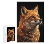 1000 PCS Adult Puzzles Fox Portrait with Golden Sparkles Jigsaw for Teenagerss Enhance Memory Difficult And Challenge for Is Ideal As A Gift 1000 PCS