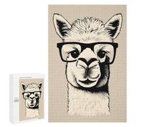 1000 PCS Adult Puzzles Funny Hipster Alpaca Jigsaw for Teenagerss Enhance Memory Difficult And Challenge for Is Ideal As A Gift 1000 PCS