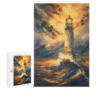 1000 PCS Adult Puzzles Lighthouse Oil Painting Puzzles for Adults Brain Teaser Game But Fun And Humorous Gifts for Friends And Family 1000 PCS