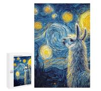 1000 PCS Adult Puzzles Llama in Starry Night Style Puzzles for Adults Brain Teaser Game But Fun And Humorous Gifts for Friends And Family 1000 PCS
