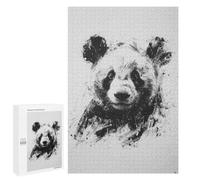 1000 PCS Adult Puzzles Panda Head In Charcoal Puzzles for Adults Brain Teaser Game But Fun And Humorous Gifts for Friends And Family 1000 PCS