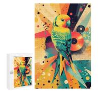 1000 PCS Adult Puzzles Parrot with Retro Bright Green Budgerigar Parrot Puzzles for Adults Brain Teaser Game But Fun And Humorous Gifts for Friends And Family 1000 PCS