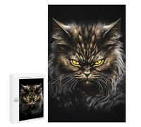 1000 PCS Adult Puzzles Pluffy Cat Black Gold Jigsaw for Teenagerss Enhance Memory Difficult And Challenge for Is Ideal As A Gift 1000 PCS