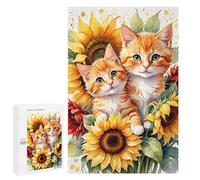 1000 PCS Adult Puzzles Sunflower Kittens Art Print Jigsaw for Teenagerss Enhance Memory Difficult And Challenge for Is Ideal As A Gift 1000 PCS