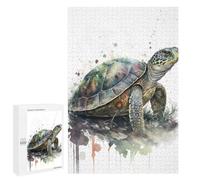 1000 PCS Adult Puzzles Turtle Watercolor Puzzles for Adults Brain Teaser Game But Fun And Humorous Gifts for Friends And Family 1000 PCS