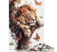 1000 Pcs Animal Art Lion Jigsaw Puzzle Adult Creative Rectangular Puzzle Paper Puzzle Funny Educational Toy 1000pcs (38x26cm)