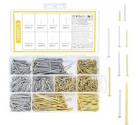 1000 Pcs Assorted Nails Set - Flat Head, Concrete Wall Hanging Nails for Hanging Pictures, Woodworking, Drywall, DIY & Crafts, Home Construction - Various Sizes