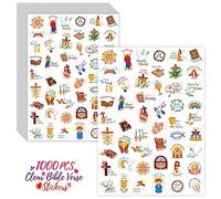 1000 PCS Bible Verse Stickers, Clear Inspirational Pray Stickers Encouraging Scripture Decals Jesus Christian Religious Faith Labels for Scrapbooks Bottles Computer Planner Diary Album Kids Adults
