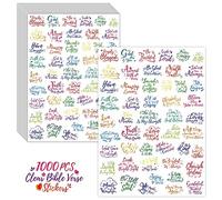1000 PCS Bible Verse Stickers, Clear Inspirational Pray Stickers Encouraging Scripture Decals Jesus Christian Religious Faith Labels for Scrapbooks Bottles Computer Planner Diary Album Kids Adults