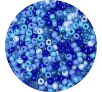 1000 Pcs Blue Pony Beads Bulk, Acrylic 9mm Big Hole Large Plastic Bead for Crafts Bracelets Hair Braids DIY (Blue)