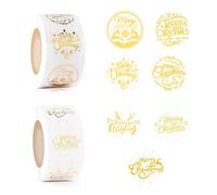 1000 Pcs Christmas Stickers, 2 Rolls 1.0" Christmas Stickers Christmas Tags Gift Labels Stickers Self-Adhesive Christmas Stickers for Kids Presents (Transparent Merry Christmas)