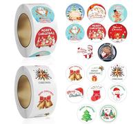 1000 Pcs Christmas Stickers, 2 Rolls 1.0" Gift Labels Self-Adhesive for Kids Presents (Christmas Tree)