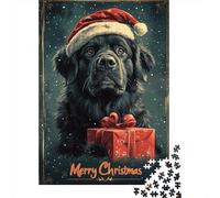1000 Pcs Christmas Tibetan Mastiff Jigsaw Puzzle Adult Kids Creative Rectangular Wooden Puzzle Funny Educational Toy 1000pcs (75x50cm)